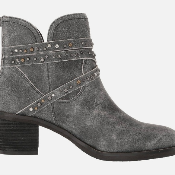 Lucky Brand Charcoal Studded Ankle Booties - Picture 2 of 8